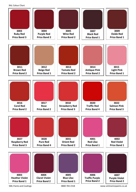 Light Purple Color Chart