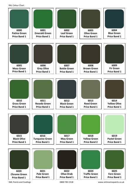 RAL Colour Chart - SML Marine Paints