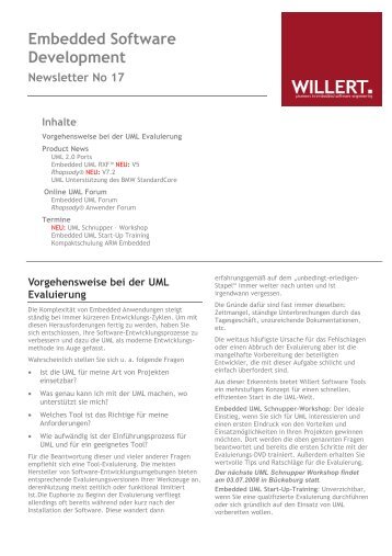Newsletter No 17 - Willert