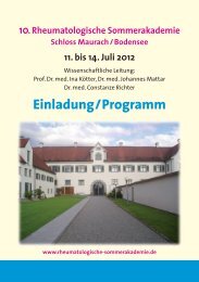 Einladung/Programm - Rheumatologische Sommerakademie