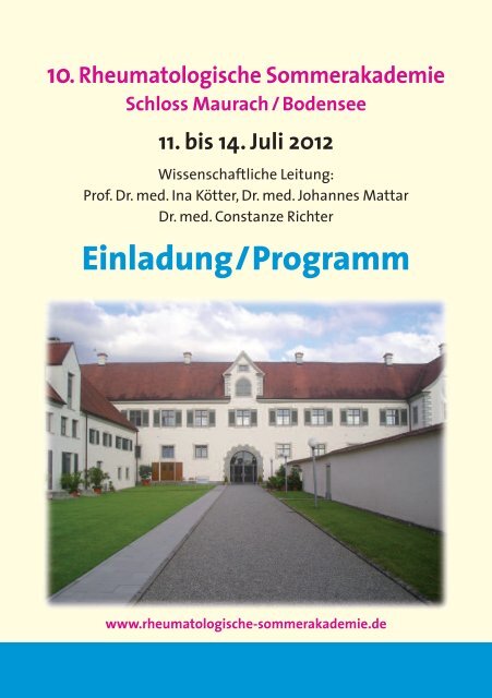 Einladung/Programm - Rheumatologische Sommerakademie