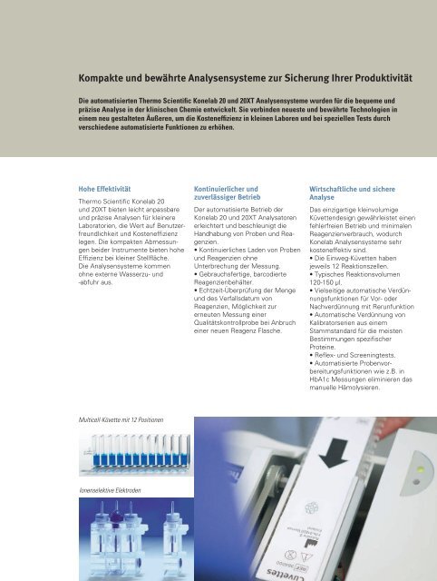 Thermo Scientific Konelab 20 und 20XT Analysenautomaten