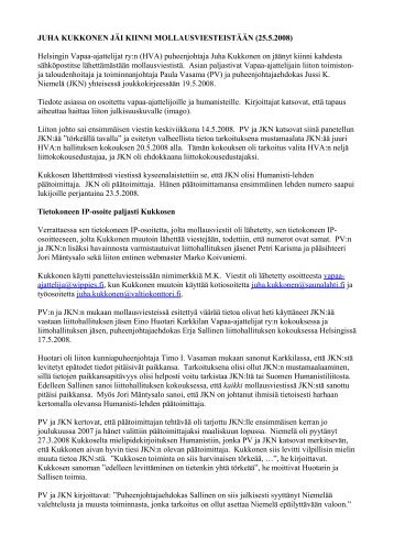 kesÃ¤kuun 2008 liittokokouksessa - PÃ¤Ã¤kaupunkiseudun ateistit ry