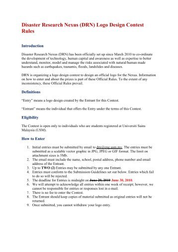 Disaster Research Nexus (DRN) Logo Design Contest Rules