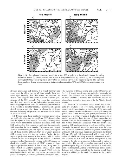 Influence of the North Atlantic SST tripole on northwest African rainfall