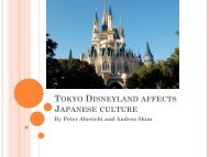 TOKYO DISNEYLAND AFFECTS JAPANESE CULTURE