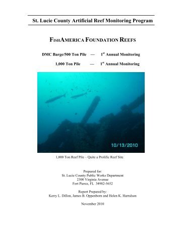 2010 Artificial Reef Monitoring Report - St. Lucie County