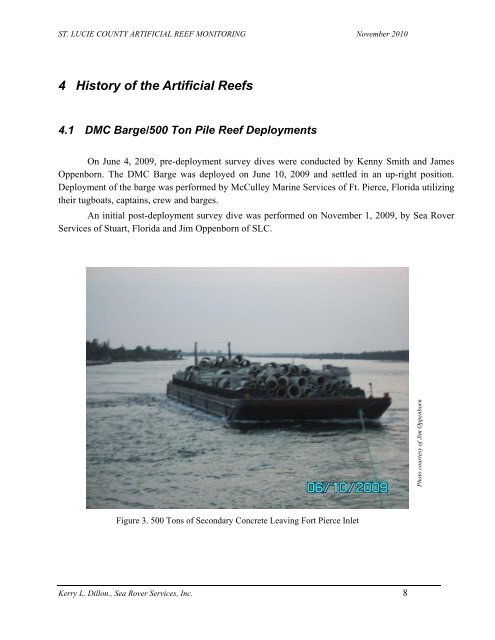 2010 Artificial Reef Monitoring Report - St. Lucie County