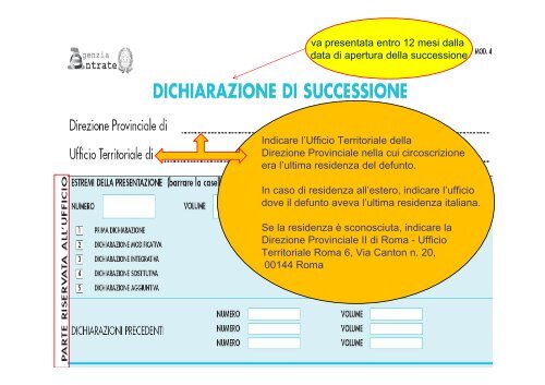 Istruzioni al modello di dichiarazione - Direzione regionale Piemonte