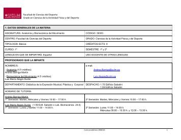 Facultad de Ciencias del Deporte Grado en Ciencias de la Actividad ...