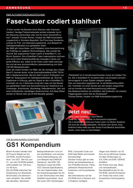 Mit 360 PS kennzeichnen - Bluhm Systeme GmbH