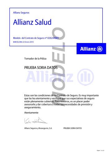 sumario proyecto sin valor contractual - Allianz