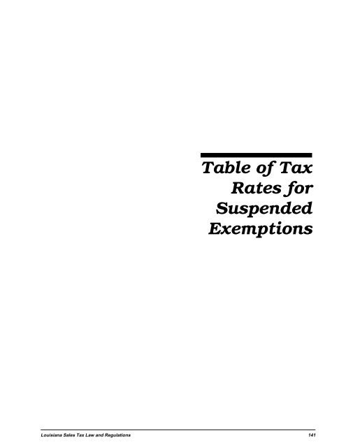 Sales Tax Statutes and Regulations - Louisiana Department of ...