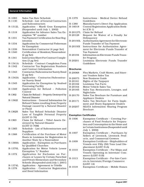 Sales Tax Statutes and Regulations - Louisiana Department of ...