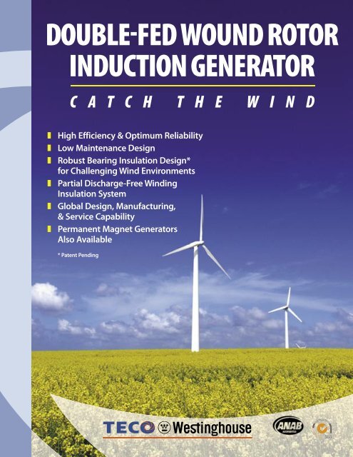 Double-Fed Wound Rotor Induction Generator Flyer (PDF 193KB / 2 ...