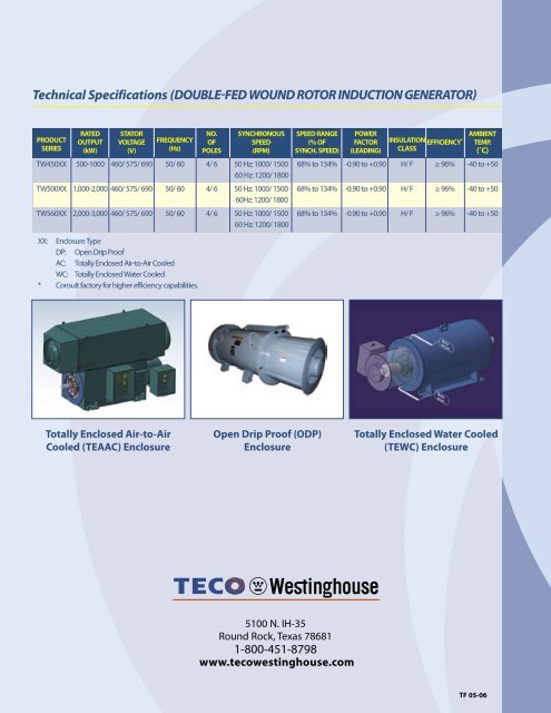 Double-Fed Wound Rotor Induction Generator Flyer (PDF 193KB / 2 ...