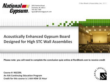 Acoustically Enhanced Gypsum Board Designed for High STC Wall ...