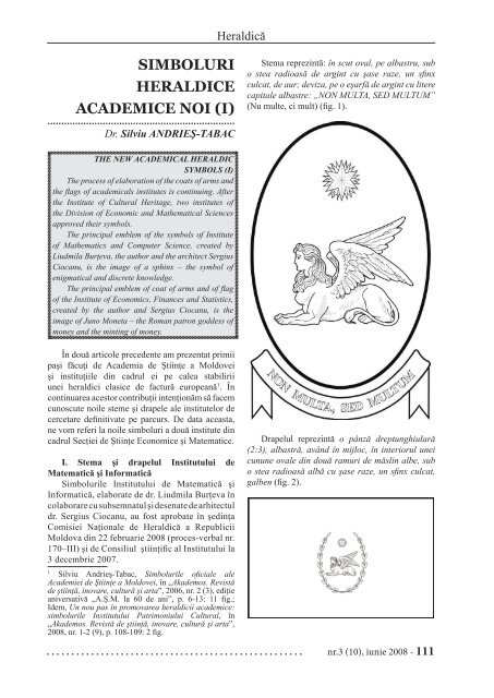 Simboluri heraldice academice noi - Akademos - Academia de ...