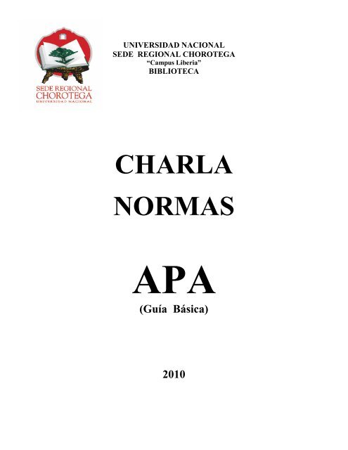 Normas APA - Inicio - Universidad Nacional