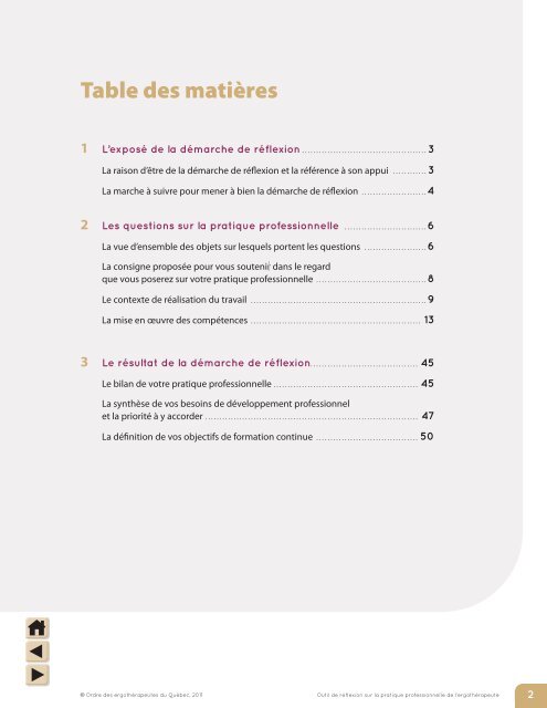 Outil de rÃ©flexion - Accueil - Ordre des ergothÃ©rapeutes du QuÃ©bec