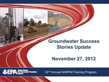 Groundwater Success Stories Update November 27 ... - NARPM 2012