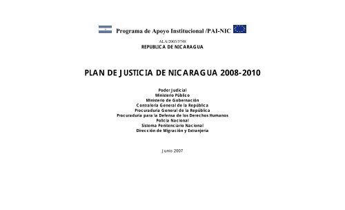 PLAN JUSTICIA DE NICARAGUA 2008-2010 - Poder Judicial