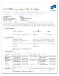 Individual Retirement Account (IRA) Application - Robert W. Baird