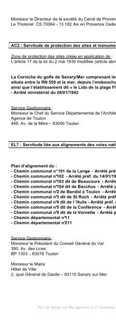 SERVITUDES.pdf - Sanary-sur-Mer