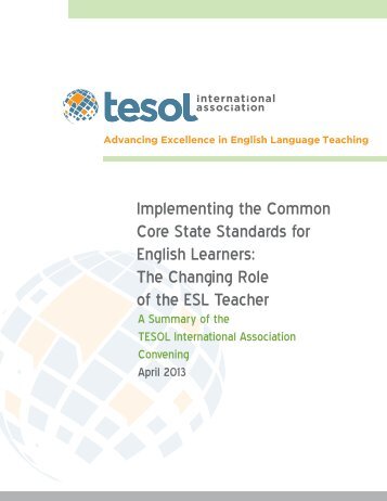 Implementing the Common Core State Standards for ... - TESOL