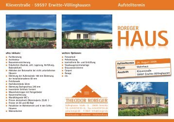 Aufstelltermin KlieverstraÃe Â· 59597 Erwitte-VÃ¶llinghausen - Roreger