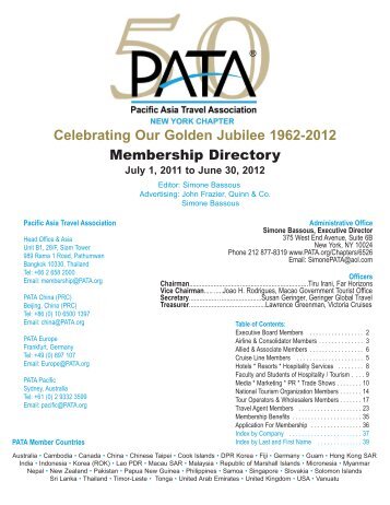 Membership Directory Celebrating Our Golden Jubilee 1962-2012