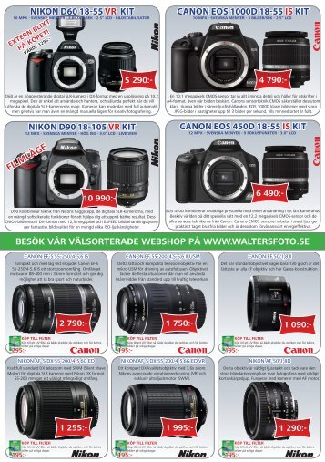 NIKON D60 18-55 VR KIt CANON EOS 1000D 18-55 ... - Walters Foto