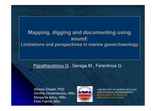 Mapping, digging and documenting using sound - The Cyprus Institute