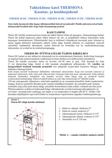Tahkekütuse katel THERMONA Kasutus- ja hooldusjuhend - AS FEB