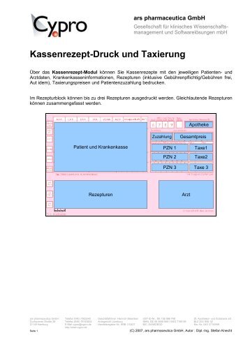 Kassenrezept-Druck und Taxierung - Cypro