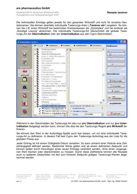 Kassenrezept-Druck und Taxierung - Cypro