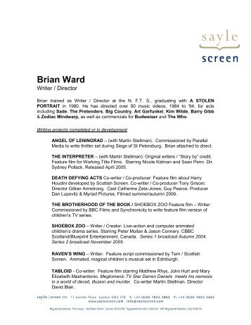 Brian Ward - Sayle Screen