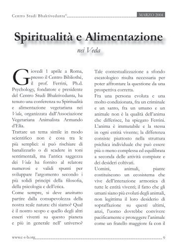 SpiritualitÃ  e Alimentazione - Sito Mistero