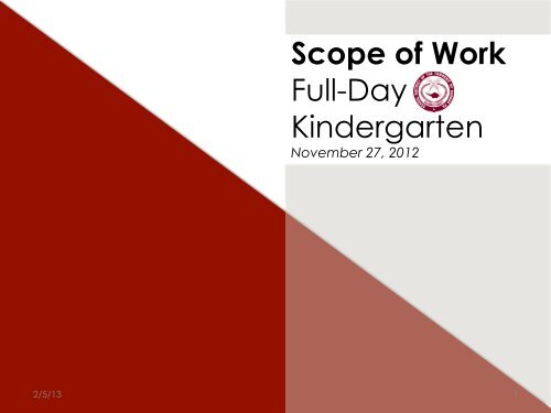 Full-Day Kindergarten Scope of Work Presentation - Radnor School ...