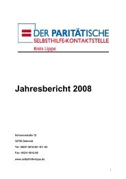 Jahresbericht 2008 - Selbsthilfe-Kontaktstelle Kreis Lippe