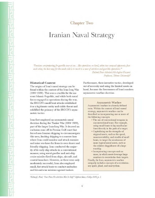 Iran's Naval Forces: From Guerilla Warfare to a Modern Naval Strategy