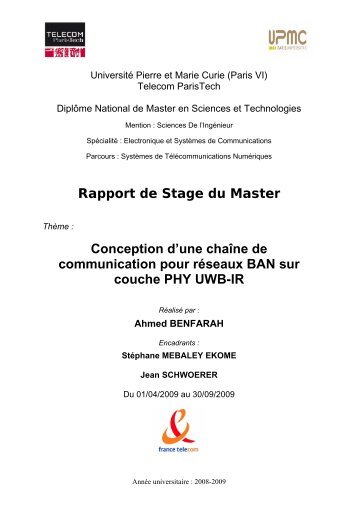 Rapport de Stage du Master Conception d'une chaÃ®ne de ...