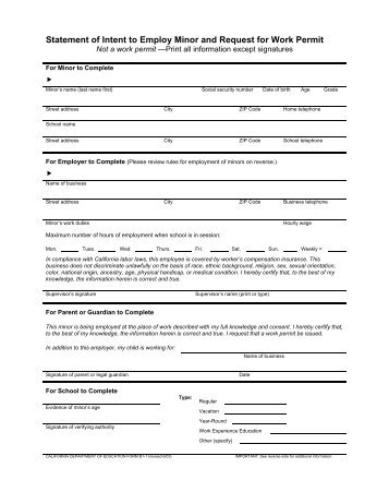 Work Permit Application - Santa Cruz City Schools