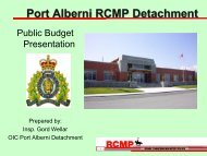 Organizational Chart Port Alberni Detachment - City of Port Alberni