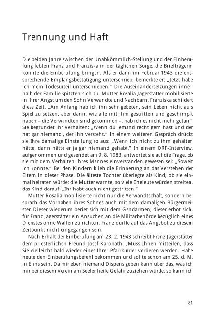 Trennung und Haft
