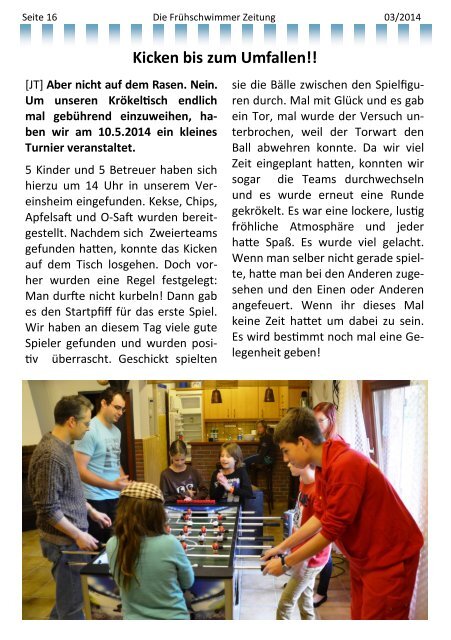 Die Frühschwimmer Zeitung 03/2014 - DLRG Wunstorf