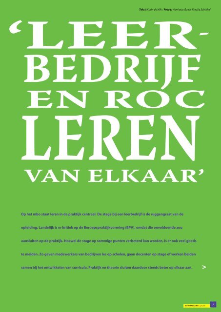 leerïº bedrijf en roc leren van elkaar Het - MBO Raad