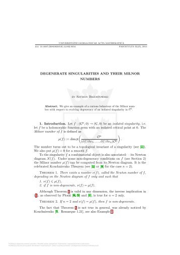 Degenerate singularities and their Milnor numbers