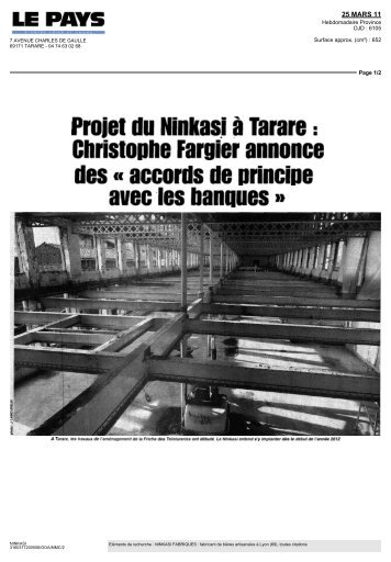 Projet du Ninkasi Ã  Tarare : Christophe Fargier annonce des ...