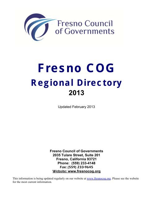 Fresno COG - Council of Fresno County Governments